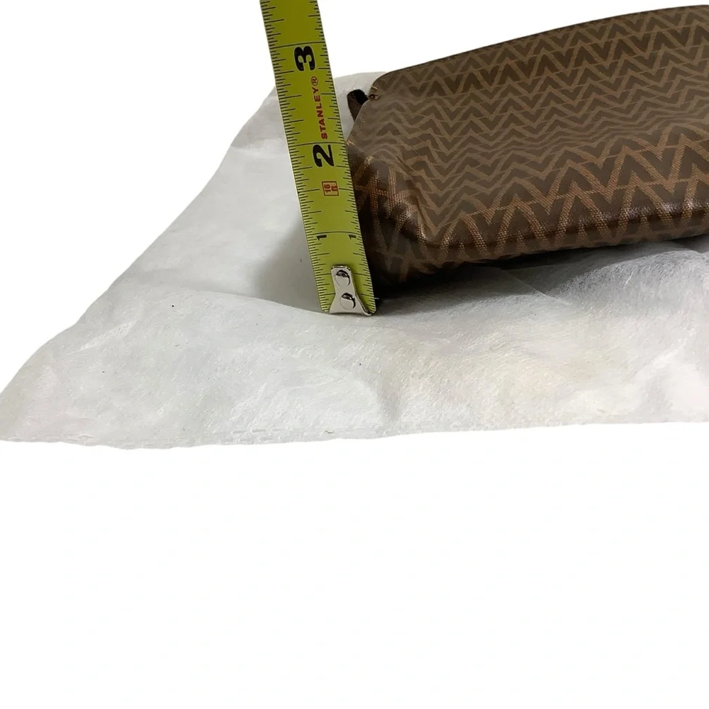 Mario Valentino Vintage Brown V-Pattern Clutch